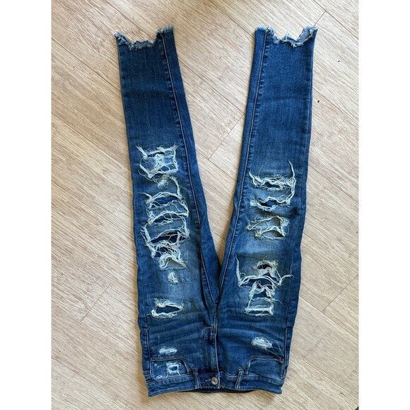 American Eagle AE High Rise Skinny Crop Jeans sz 4 - Picture 1 of 5
